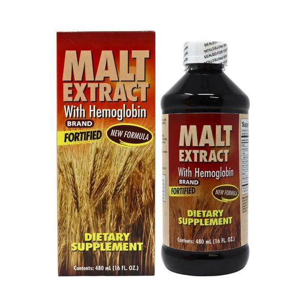 Malt Extract with Hemoglobin + Vit A,B & D - Dietary Supplement 16 fl oz (480ml)