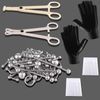 XiAoMiNiNg 74pcs Piercing Kit 14G16G Belly Button/Septum Piercing Kit for all piercings (Stainless steel color)