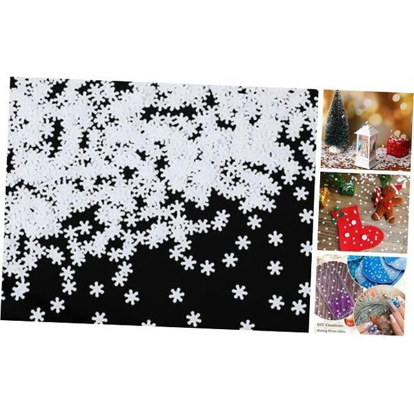 Christmas Snowflake Confetti Decoration 6 mm Snowflake Glitter White 400g