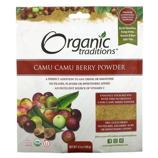 Organic Traditions Camu Camu Berry Powder,  3.5 oz (100 g)