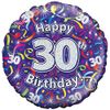 Oaktree UK Oaktree 18" 30th Birthday Streamers Holographic