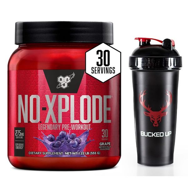 BSN No Explode Grape Flavor 30 servings + Bucked up shaker 700ml provided