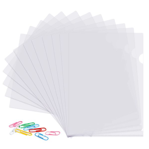 DY.2ten A4 Clear Holder, 30 Pieces, Clear Files, 0.006 inch (0.16 mm) Thick, Transparent File Case, Document Organization, Document Storage, Document Protection, Clear, Thin, Vertical, Easy to Carry,