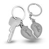 Heart Keyring with Name or Letters/Initials - Broken Heart Pendant, silver