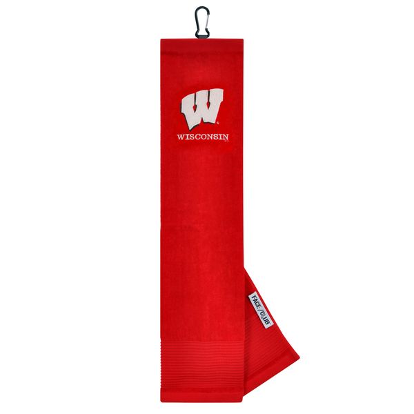 Team Effort Wisconsin Badgers Face/Club Embroidered Towel