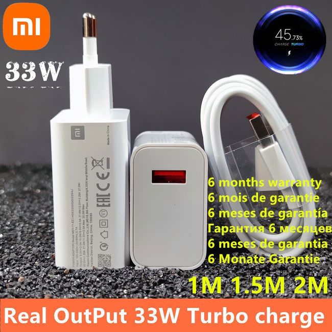 Cargador Xiaomi 33W Turbo + Cable