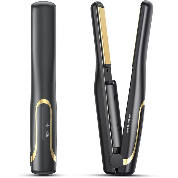 OBEST Mini Cordless Hair Straightener, Portable Travel Wireless Straightener, Ceramic Plates, for Women Keeping Hair Styling, Fast Heat Up, Long Battery Life, with Power Bank Function