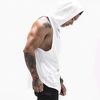 Muscle Killer 3 Pack Men's Workout Hooded Tank Tops Bodybuilding Muscle Cut Off T Shirt Sleeveless Gym Hoodies (Black+Gray+White, Large)