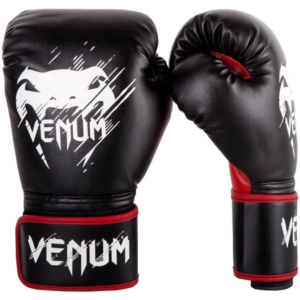 Venum Contender Kids Boxing Gloves - Black/Red - 4oz, 4 oz