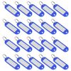 sourcing map Plastic Key Tags with Split Ring Keychain ID Luggage Label Window 60x21mm, Blue 20Pcs