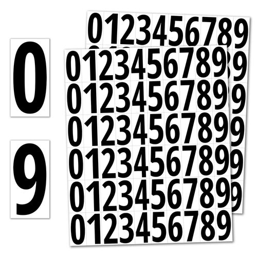 600 Pieces, 1" - Vinyl Number Stickers, Waterproof Stick On Numbers - Black Numbers