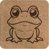 'Cute Frog Sitting' Square Cork Trivet/Pot Stand (TR00026086)