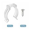 sourcing map T8 U Clips Holder Bracket Fluorescent Tube Light Fixture Plastic Pipe Clamps with Screws for LED Bulbs Ceiling Lamp, Pack of 10