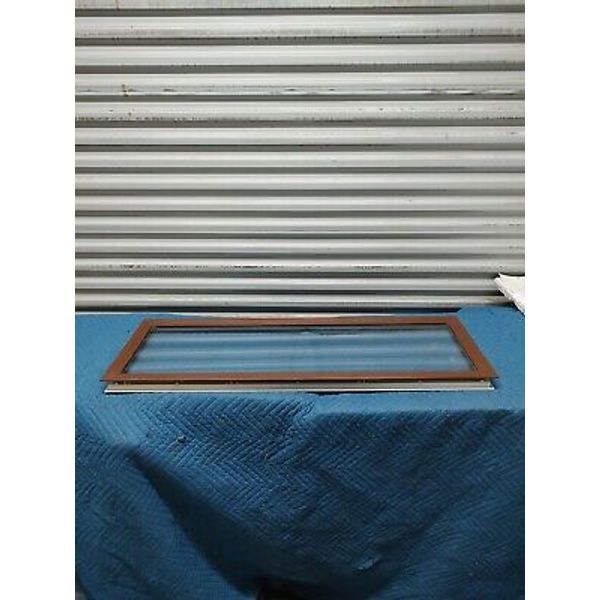 1 USED Brown Amarr , Pella Garage Door Long Panel Window Frame Kit for 3 Layer