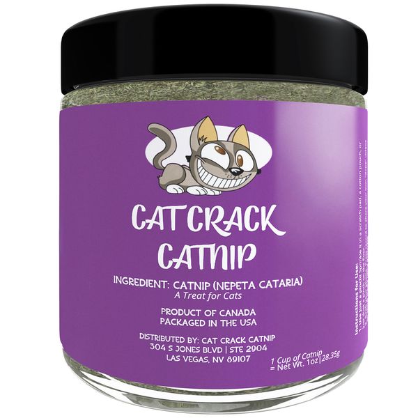 Cat Crack Catnip, Zoomie-Inducing Cat Nip Blend, North American Made & 100% Natural, Safe & Non-Addictive Catnip Treats Used to Supplement Catnip Toys, Catnip Spray, & Cat Accessories (1 Cup)