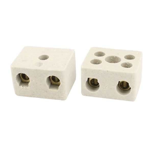 sourcing map 2 Way 380V 30A Ceramics Terminal Blocks High Temp Ceramic Connectors 2pcs