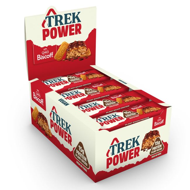 JC's TREK Protein Power Bar Biscoff - Plant Based - Vegan Snack - 55g x 16 bars