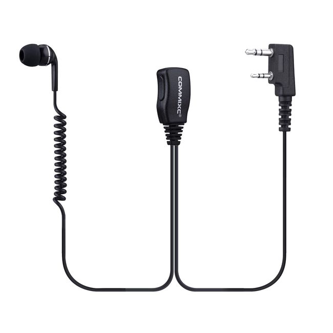 COMMIXC (2 Pack) Walkie Talkie Headset, 2-Pin 3.5mm/2.5mm in-Ear Walkie Talkie Earpiece with PTT Mic, Compatible with Kenwood Bao Feng Two-Way Radios