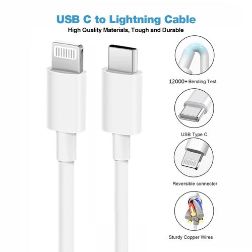 20W Airpods Pro Wireless Earbuds Charger, 6.6FT Lightning Airpods (2nd) Charging Cord Fit for Airpods (3nd Gen), AirPods Max, iPhone 14 Pro Max Plus Charger Adapter Charging Power Cable Replacement