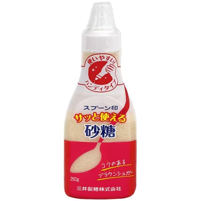 Mitsui Sugar Quick Use Sugar, 9.1 oz (260 g), Easy to Use! Handy Type Sugar Container, Sugar, Brown Sugar