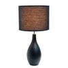 Simple Designs LT2002-BLK Oval Bowling Pin Base Ceramic Table Lamp, Black