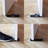 Spring Door Stop with Door Protector (Black)