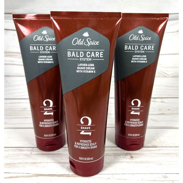 Old Spice Men's Bald Care System Step2 Shave Cream 10.9oz Vitamin E (3Pack)