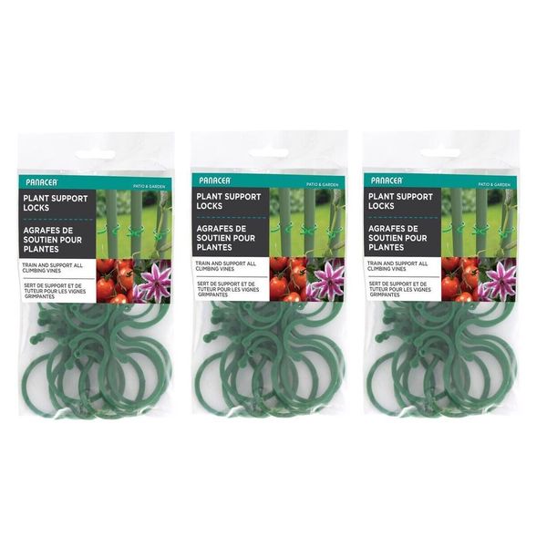 3~Panacea Plant Green Plastic Support Locks Train & Support Climbing Vines 25 pk