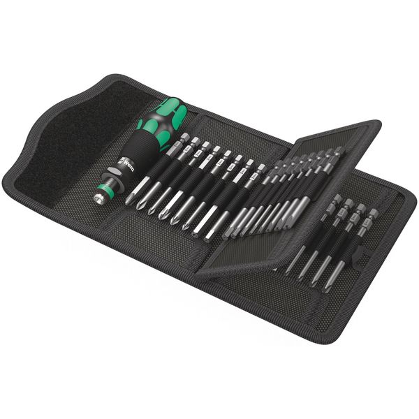 Wera 05059297001 62 Bitholding Screwdriver Set with Bits in Pouch, 33 Pieces