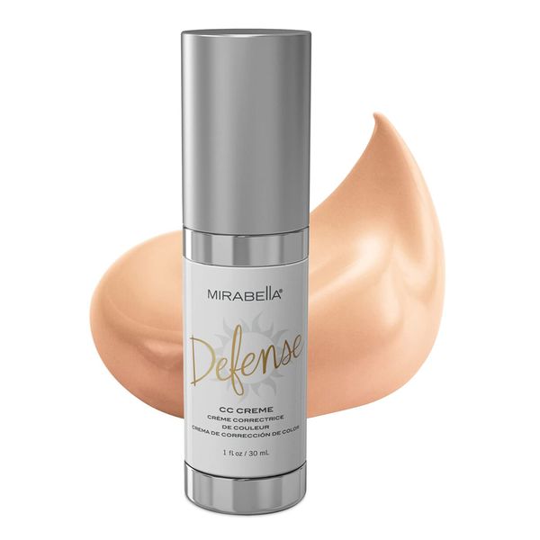 Mirabella Defense CC Creme Hydrating, Soothing Full Coverage Foundation with Mineral SPF 20, CC Cream Foundation with Sunscreen and Hyaluronic Acid Delivers Oil Control with Salicylic Acid, Light