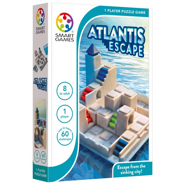 Smart Games - Atlantis Escape, Puzzle Game with 60 Challenges, 8+ Years