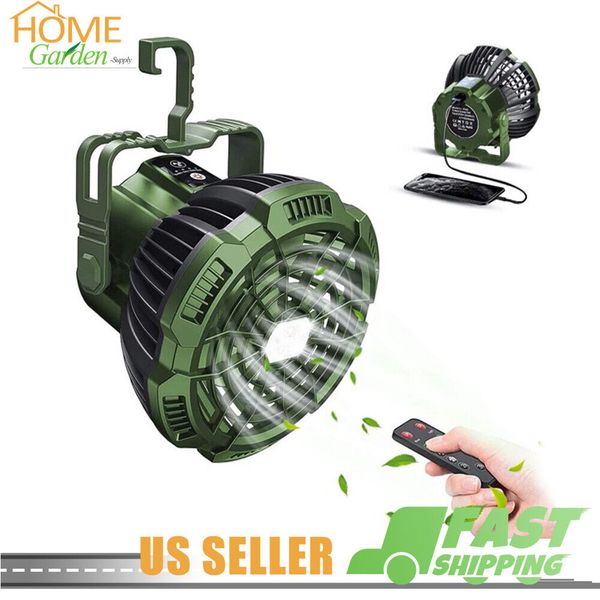 Rechargeable Camping Lantern with Ceiling Fan Portable LED Tent Light Outdoor