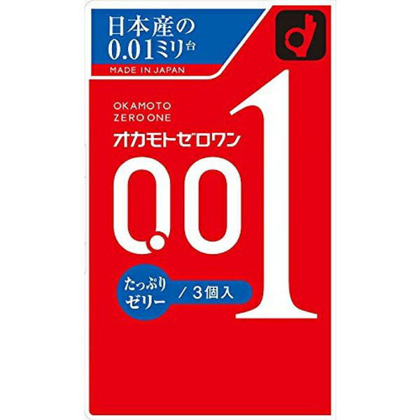 Okamoto Corporation Zero One Plenty of Jelly 3 pieces Controlled medical device &lt;Made in Japan 0.01 mm (001)&gt;<br> &lt;Condoms and contraceptives&gt;<BR> Drug Pure Rakuten Ichiba Store Hokkaido and Okinawa require separate shipping Okamoto Skin 001CP