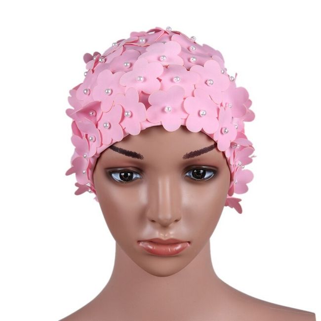 1pc Women Polka Dot Mesh Flower Decor Elegant Style Bucket Hat For Outdoor