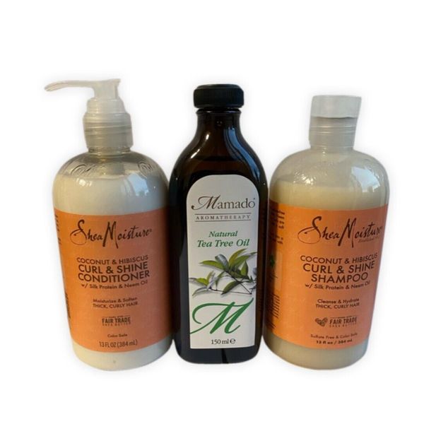 Shea Moisture Coconut & Hibiscus Shampoo & Conditioner with tea tree oil set