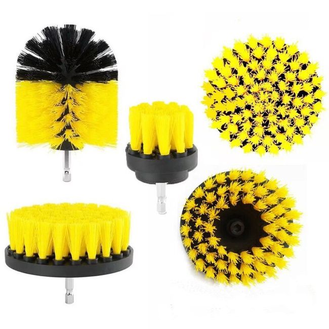 3PCS/Set Electric Scrubber Brush Drill Brush Kit Plastic Round