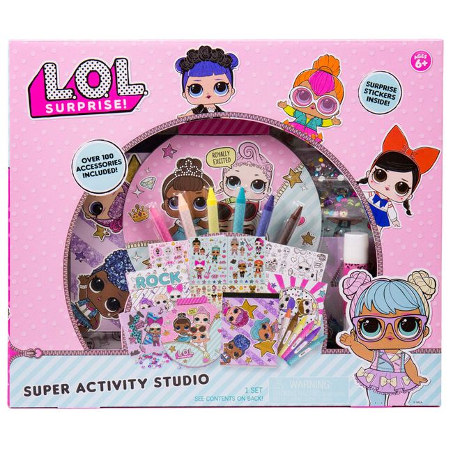 L.O.L. Surprise! Super Activity Set Studio by Horizon Group USA, Sketch & Create with Stickers & Gemstones, Multicolor