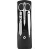 ZWILLING Manicure Pedicure Set 3 Pieces with Combination Nail Scissors for Hands and Feet, 100% Leather, Black