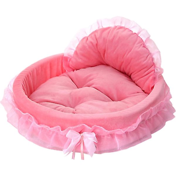 Pink Washable Dog Cat Bed Soft Plush Couch for Small Medium Pets