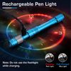 EverBrite Pen Light 300 Lumens Zoomable LED Small Flashlight with Clip Blue