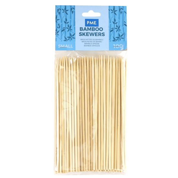 PME Small Bamboo Skewers-Pack of 100-6 inches, Blue|Oak