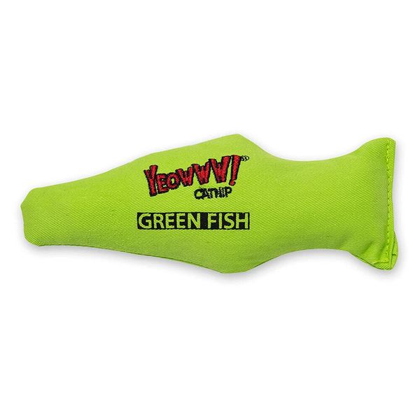 Yeowww Green Fish Catnip Toy