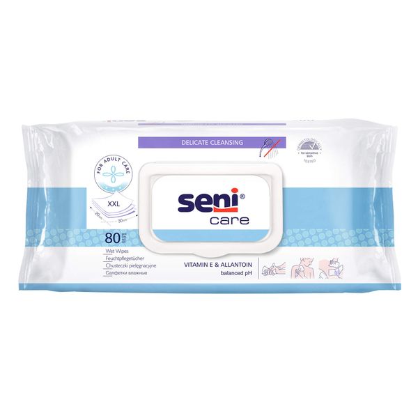 Seni Care Wet Wipes Pack of 80 with Click Closure