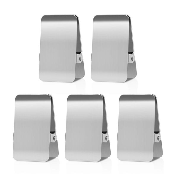 Stainless Steel Chip Bag Clips,Large Heavy Duty Clip for Office Kitchen School,Great for Paper/Food/Photo,DIY Clamps for Record Text (5Pcs+1Pcs)-BURLIHOME