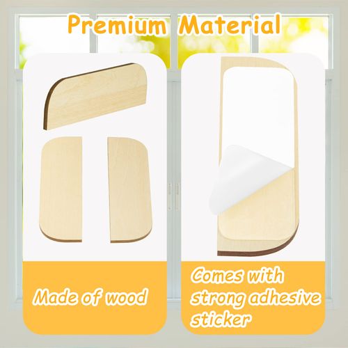 3.5 Inch Hinge Repair Plate Kit for Kitchen Cabinets Door Hole Cover Plates with Wooden Filler and Double Sided Tape Blanks for Kitchen Use(24 Pack)