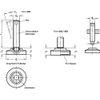 Articulated base with plastic cap, smooth, diameter 50 mm, M12 x 41