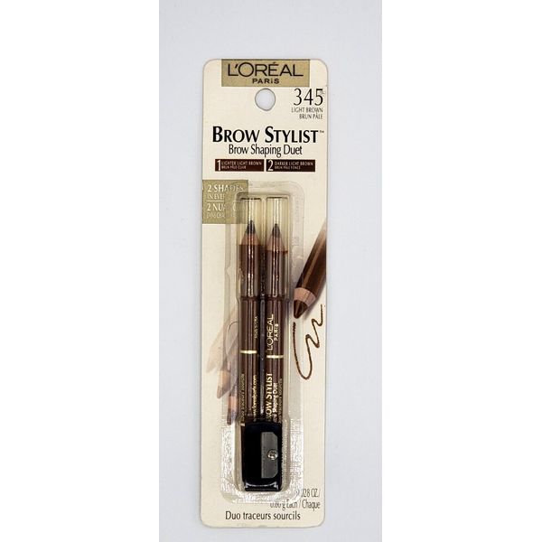 NEW L'OREAL BROW STYLIST BROW SHAPING DUET 345 LIGHT BROWN