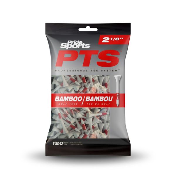 Pride 2024 Professional Tee System (PTS) Bamboo Golf Tees - 4 Different Sizes (2 1/8" / 53mm)