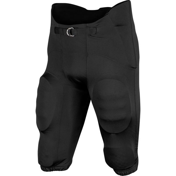 CHAMPRO Boys' Terminator 2 Integrated Youth Football Pants with Built-in Pads, Black, XX-Small