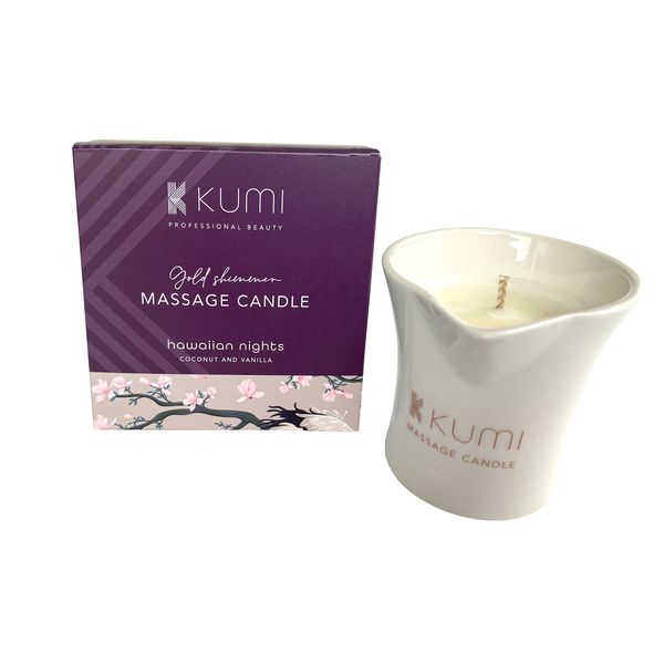 Kumi Aromatherapy Massage Candle - Scented Candle for Massage - Plant Based & Vegan Massage Oil Based Candle - Home Spa - UK Made - 100g - Hawaiian Nights